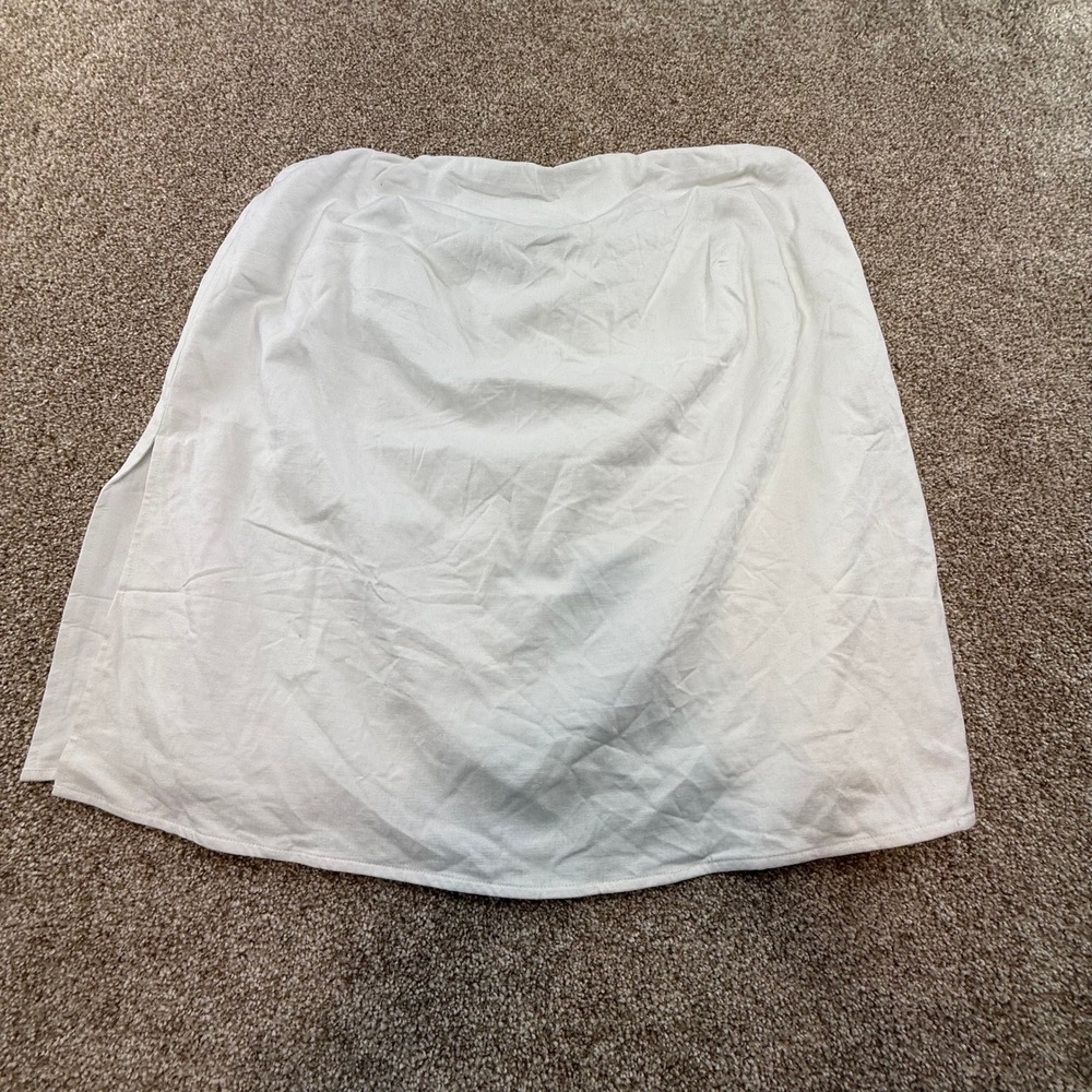Eloquii Womens White Linen Blend Mini Skirt Plus 16 Summer Minimalist Chic